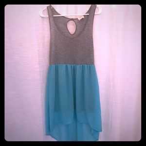 Urban Outfitters | Gray & Blue High-Low Dress
